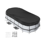 Maapealne bassein Ovaalne basseinikate Ilmastikukindel 7*13ft(213*396cm) black