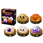 Uus 1-5 tk Halloweeni kummituse pelmeeni squishy m&auml;nguasi karbiga Pigistatav dekompressioonifidget m&auml;nguasi stressileevenduseks Kinkekarbi komplekt