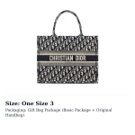 DIOR Keskmine DIOR Book Tote - Kreemikas ja Sinine DIOR Oblique Tikand M1296ZRIW-M928 One Size 3 black