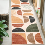 Minimalistlik geomeetriline esikumat - libisemiskindel pestav k&ouml;&ouml;givaip, poolringikujuline triibuline p&otilde;randamatt keskaegse kodu sisustuseks 50X150cm-Felt