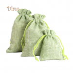 GQ 3tk/komplekt Pingutusn&ouml;&ouml;riga kotike kott helmed k&auml;ev&otilde;ru ehted linasest riidest s&auml;ilituskott One Size roheline