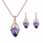 BLUELANS KAELAKE Imeline kaelakee K&otilde;rvar&otilde;ngad Ehted Kujuline Rhinestone komplekt Marquise Ripats Stud Naiste kingitus lilla