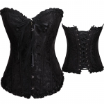 Naiste pitsiline kondiga korsett, rinnakorv, rinnakorv Steampunk Korse liivakell, kehakujuline korsett 3XL must
