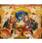 T&auml;is&uuml;mmargune teemant  Religioosne portree  Rhinestone'i ristpistes teemanttikandid ruumi kaunistus 20X30CM