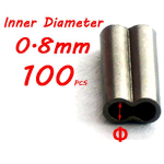 Mini kahet&uuml;nnilised vasest varrukad monoterasest traadist krimpsudele, musta v&auml;rvi merevees kalap&uuml;&uuml;gi taglase tarvikud terminali tarvikud 0.8mm