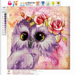 Huacan 5D Teemantmaal T&auml;is&uuml;mmargune &ouml;&ouml;kull Teemanttikandid Lillede &ouml;&ouml;kull Rhinestones Pildid Teemantmosaiik 30*30 cm