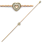 Les Tr&eacute;sors De Lily [G1264] - Bracelet Plaqu&eacute; or 'Love' blanc dor&eacute; - 8 mm kuld