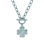 Les Tr&eacute;sors De Lily [G6312] - h&otilde;bedane 'Clover' terasest kaelakee - 20x20 mm h&otilde;be