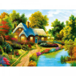 DIY teemanttikandid maastiku maja ristpistes mosaiik teemantmaaling maastiku muster 20X30CM