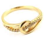 Bague Plaqu&eacute; Or 'D&eacute;esse' blanc dor&eacute; - 20x7 mm 52 kuld