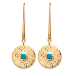 Les Tr&eacute;sors De Lily [Q8077] - Boucles Plaqu&eacute; Or 'Cl&eacute;opatra' turquoise dor&eacute; - 12 mm t&uuml;rkiissinine