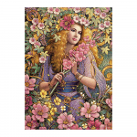 Portree naiste teemantmaal T&auml;ielik lilleline Botaanika DIY Kleepuv puurristpiste 20X30CM