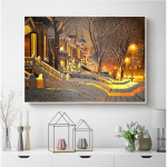 5D teemantmaaling Talvine maja seinakunst T&auml;isruudu puur Teemanttikandid Soodusm&uuml;&uuml;k Maastiku DIY k&auml;sitsi valmistatud kingitus Full Round (20X30CM)