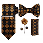 Meeste kaelaside must kuldne Paisley lipsu komplekt 10 tk Bowtie taskur&auml;tik Mansetin&ouml;&ouml;bid Boutonniere lipsuklamber h&auml;rrasmehele