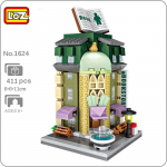 LOZ 1624 City Street Raamatupood Raamatupood Raamatukogu Arhitektuur DIY Mini klotsid Tellised Ehitusm&auml;nguasi lastele Kingitus ilma karbita