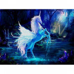 T&auml;ielik 5D teemantmaaling &Uuml;kssarvik DIY Teemanttikandid Teemantmosaiik-ristpistekomplektid Kodukaunistuse kingitus Round 20x30cm