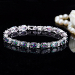 WWJ romantiline ovaalne vikerkaare m&uuml;stiline kuupmeetrist tsirkooniumoksiidist k&auml;ev&otilde;ru mitmev&auml;rviline