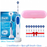 Oral B Dual Clean p&ouml;&ouml;rleva vibratsiooniga elektrilise hambaharjaga laetav Oral B hambahari 8 harjapeaga + hoiukarp