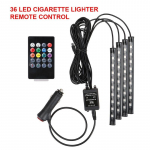 36smd LED-auto atmosf&auml;&auml;rilamp Autode sisekujunduse dekoratiivvalgustid kaugjuhtimis-/h&auml;&auml;ljuhtimisega LED-autode kaunistustarvikud 36LED Cigar Lighter