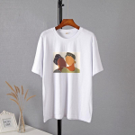 Hirsionsan Abstract Print Suvine T-s&auml;rk Naiste Vintage Graafilised naiste topid Harajuku pehmed 100% puuvillased t-s&auml;rgid 2021 Uued lihtsad T-s&auml;rgid T&auml;navar&otilde;ivaste T-s&auml;rgid M valge
