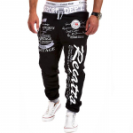 Mehed kottis p&uuml;ksid Mehed Jogging Pants Personality dressip&uuml;ksid Meeste vabaaja p&uuml;ksid L must