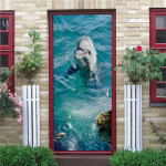Veealuse maailma tapeet 3D uksekleebis Isekleepuv PVC kaladelfiinide plakat lastele t&uuml;drukute toa koduukse kaunistamiseks seinamaalingud 77x200cm