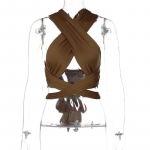 Naiste Rihmaga Risti esiosa V&auml;ljal&otilde;igatud p&auml;itsed Kael Varrukateta Seljata M&auml;hised &Uuml;lemine Sidevest Suvine Seksikad Topid Naiste riided S aprikoosi