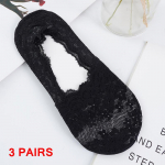 1/3 paari Naistele T&uuml;drukutele Kirsililledega suvised silikageelist pitssokid N&auml;htamatu Puuvillane Tald Libisemisvastane Sussid Paadisokk One Size