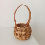 Armas kootud hoiukorv nahast k&auml;epidemega Taimepunutised rippuvad korvid Aia lillevaas Potipoti hoiukorvid