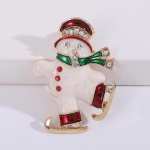 Blucome Cartoon Oil Tilpuv Valge Uisutamine Lumememme Pross T&uuml;drukule Sall J&otilde;uluarmas Aksessuaari Pin valge