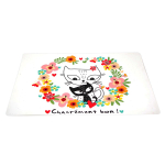 Les Tr&eacute;sors De Lily [R6782] - Valge mitmev&auml;rviline  Cats  lauamatt - 43x28 ​​​​cm (V&auml;ga hea! ) mitmev&auml;rviline