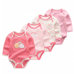 Kiddiezoom 4-osaline beebipoistele t&uuml;drukute kehakost&uuml;&uuml;m pikkade varrukatega pehme puuvillane beebiriided 0-12-kuulistele vasts&uuml;ndinutele Bebe kombinesooni r&otilde;ivad 0-3Months