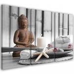 Kolmeosalise pildiga l&otilde;uendiprint Buddha Zen Spa 60x40 valge