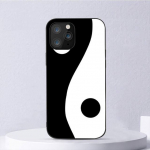 Yin Yang mustvalge telefoni&uuml;mbris iPhone 11 12 Mini 13 14 Pro Xs Max X 8 7 6s Plus 5 Se Xr Shell jaoks iPhone13