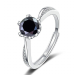 Bague Ringeni naiste S925 h&otilde;beehted, keerdkujundusega kuus k&uuml;&uuml;nisr&otilde;ngast 1-karaadise D-COLOR moissanite s&otilde;rmuse laboris loodud teemantehted 1ct adjustable tumeroheline v&auml;rv