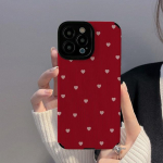 Moskado Korea stiilis moodne punane Love Heart telefoni&uuml;mbris iPhone'ile 14 12 11 13 Pro Max X Xr Xs Max 14 7 8plus Soft Tpu tagakaas For iPhone 11 Pro