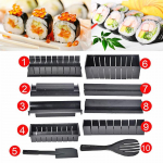 10 tk Sushi Maker DIY Sushi riisirullivorm Sushi k&ouml;&ouml;gi k&uuml;psetusvahendid must