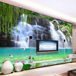 Waterfall Scenery Wall Art Nature Tapeet Elutuba Magamistoa Kodukujundus Seinatapeet 200 cm(W) x 140 cm(H)