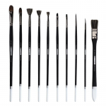 JOWOART 10 tk must-valge nailon nirk juuste multifunktsionaalne karbiga v&auml;rvipintsel, laiaulatuslik komplekt kasepulga akr&uuml;&uuml;lmaalimiseks