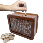 DL rahapank puidust hoiup&otilde;rsas raha s&auml;&auml;stmiseks lastele T&auml;iskasvanutele Laste s&auml;&auml;stude sihtt&ouml;&ouml;riist Rahakast koos loenduriga