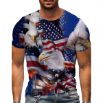 Uus suvine meeste moe T-s&auml;rk Personality Eagle B&auml;nner Prinditud meeste T-s&auml;rk Top XS