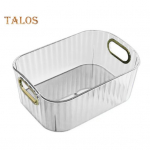 Suure mahutavusega l&auml;bipaistev mitmeotstarbeline hoiukarp koos k&auml;epidemega kirjatarvete meigihoiukonteiner L roheline