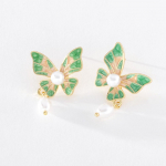 Pinkdudu Fashion Imitation Pearl Pink Butterfly Drop K&otilde;rvar&otilde;ngad Vintage Luksus Sinine Putukate K&otilde;rvar&otilde;ngas Naistele Ehted Kingitused PD1315 sinine