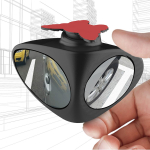 2 in 1 Car Blind Spot Mirror 360 Degree Rotation Double Sided Blind Spot Mirror Reversing Parking Auxiliary Car Rear View Left Side black