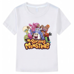 My Singing Monsters Laste T-s&auml;rgid vabaaja l&uuml;hikeste varrukatega 100% puuvillased topid y2k poiste t&uuml;drukute riided Suvine Anime T-s&auml;rk laste riided 100 valge