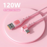 VAORLO 90&deg; superlaadimiskaabel 120 W 6A kiirlaadimine C-t&uuml;&uuml;pi USB C andmeliini tugi Edastus Kiire laadimine 1M 2M 1M
