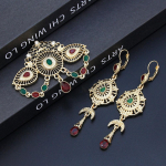 Kullav&auml;rvi v&auml;rvilised kristallist ehted Naiste prossid k&otilde;rvar&otilde;ngakomplektid plaaditud pulmaehete komplektid valge