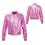 Lastele T&uuml;drukutele Poistele Metallist Bomber Jope &Uuml;ler&otilde;ivad Hip Hop Jazz Tantsutopsid Kost&uuml;&uuml;m 11-12 Years roosa