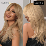 Kihilised s&uuml;nteetilised parukad naistele, pikad sirged lainelised punase veini pruun parukas koos tukkidega, kuumakindlad loomulikud peo-cosplay-juuksed