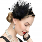 Cizoe Fascinators Gatsby Flapper Aksessuaarid Art Deco peoaksessuaar Paabulinnu sulgedega peakate